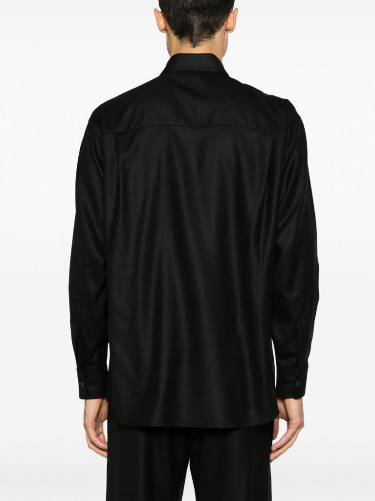 Black Super Light Wool Shirt