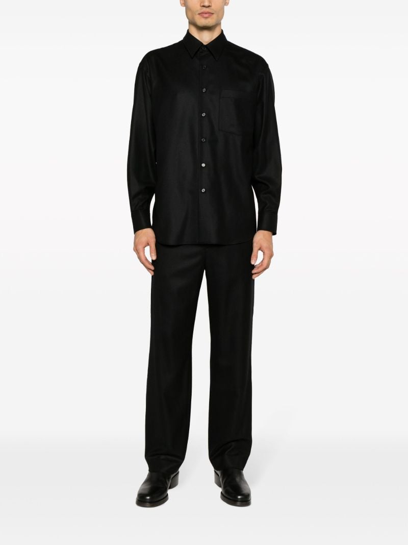 Black Super Light Wool Shirt