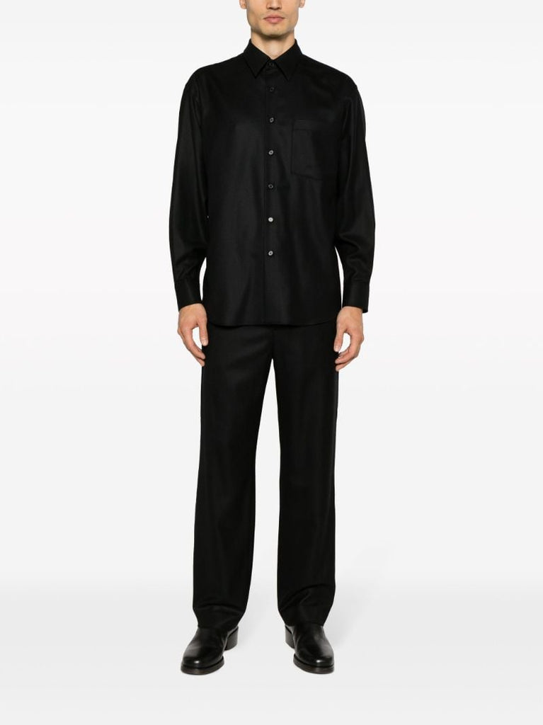 Black Super Light Wool Shirt