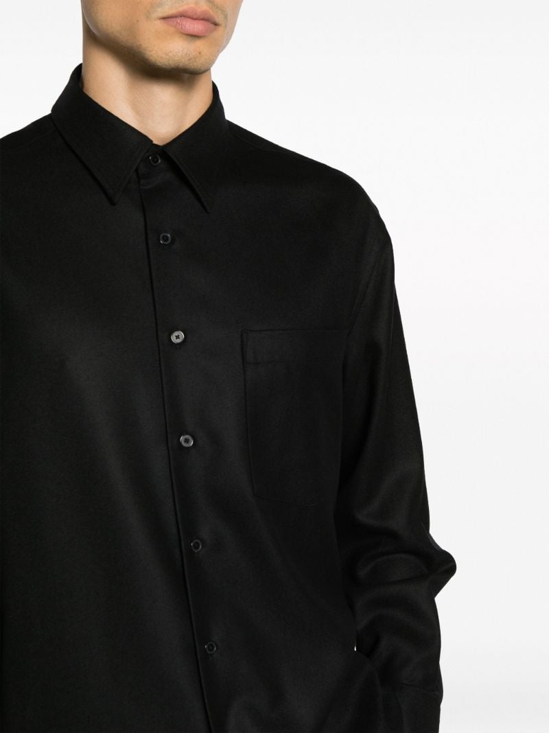 Black Super Light Wool Shirt