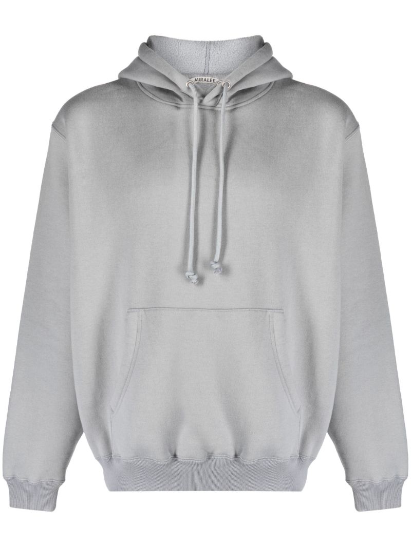 Grey Drawstring Cotton Hoodie