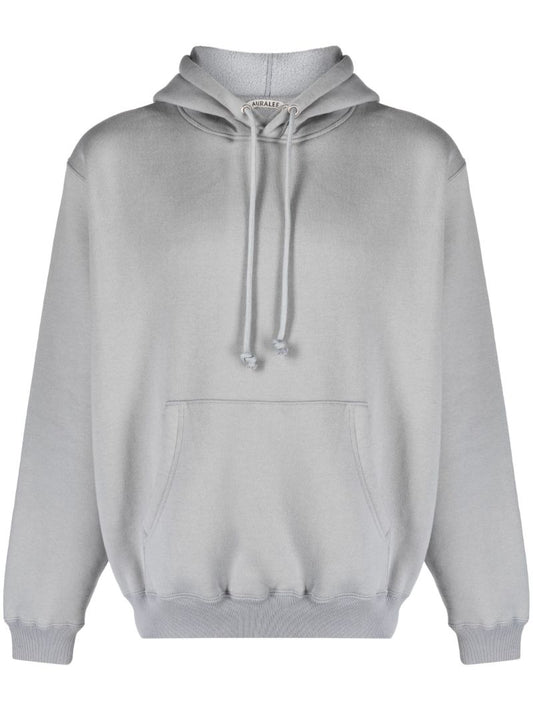 Grey Drawstring Cotton Hoodie
