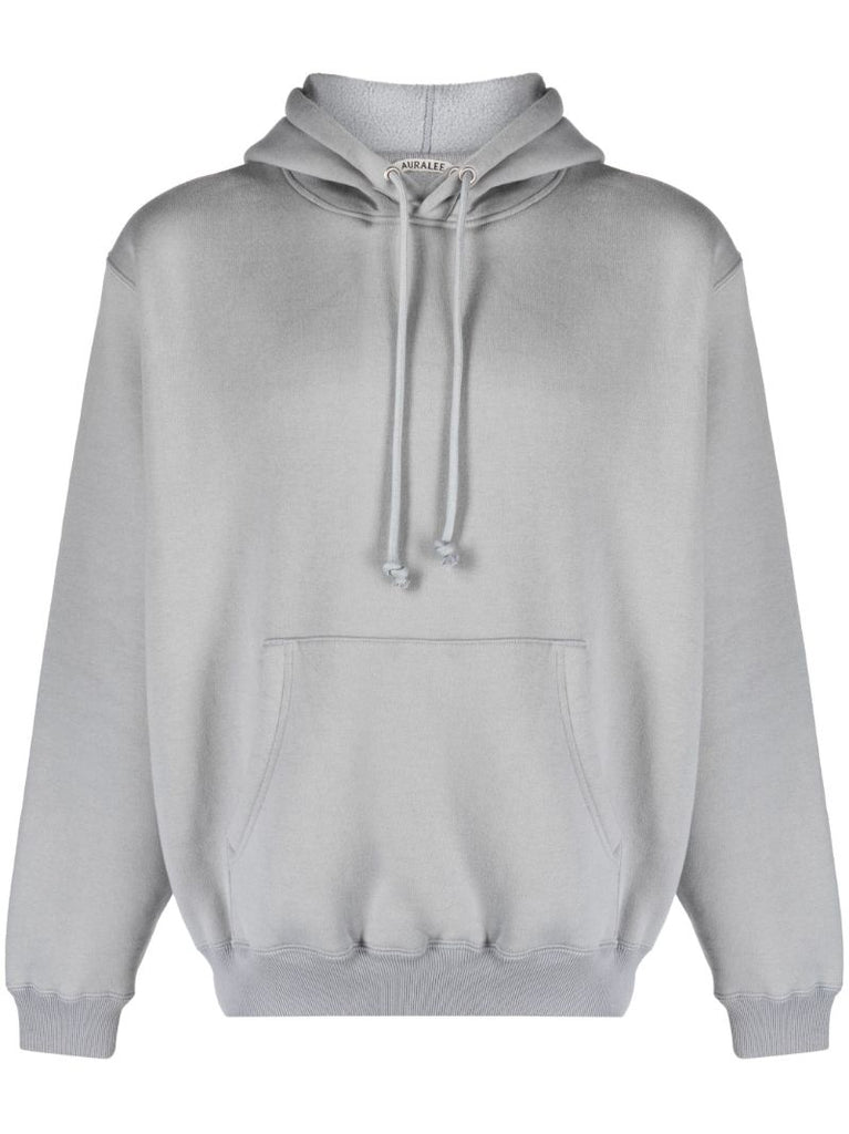 Grey Drawstring Cotton Hoodie