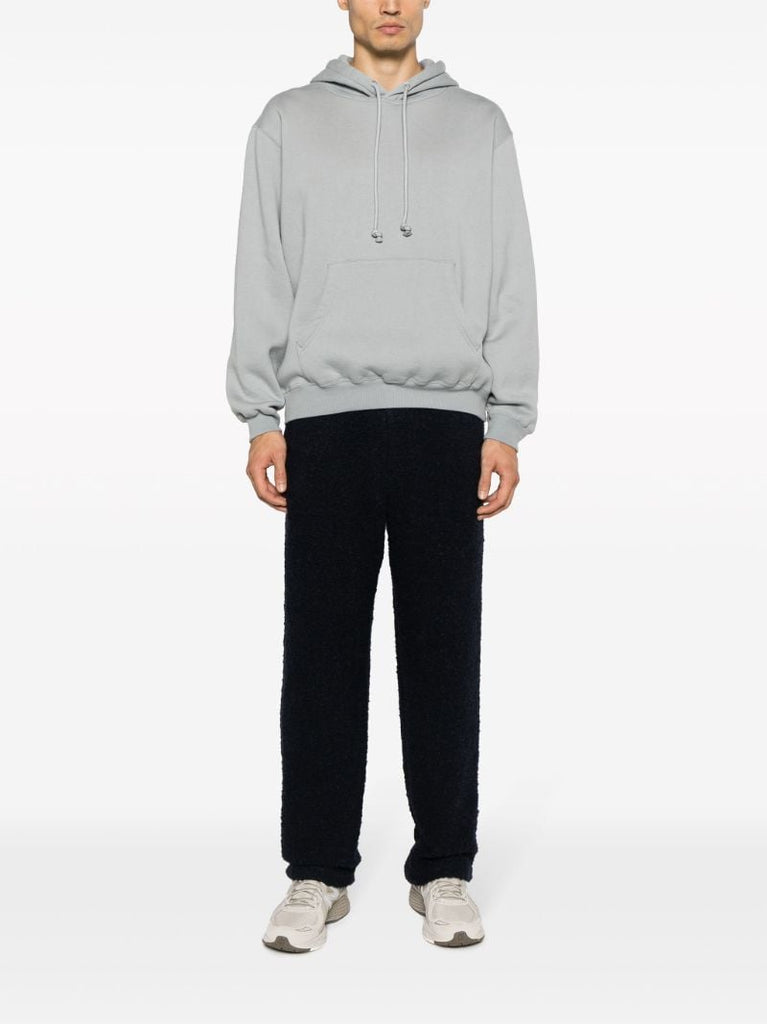 Grey Drawstring Cotton Hoodie