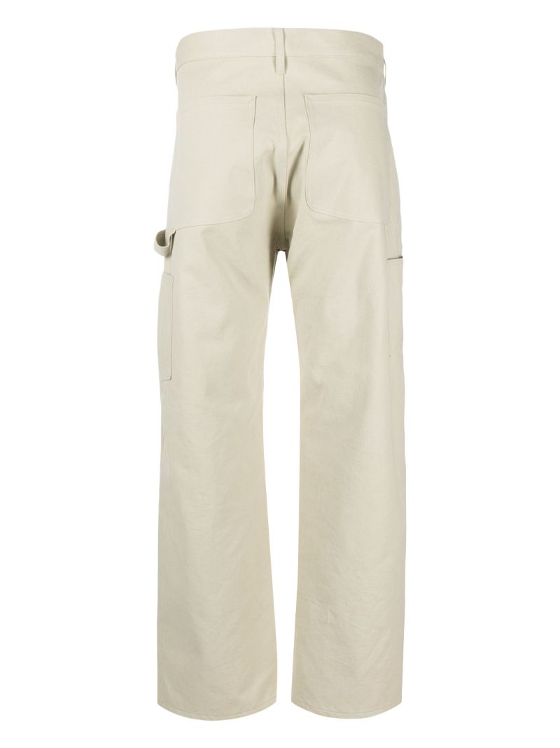 Neutral Washed Straight-leg Trousers