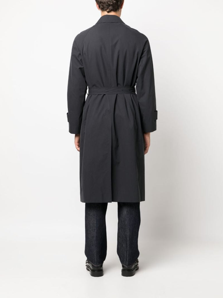 Black Belted Cotton Trench Coat