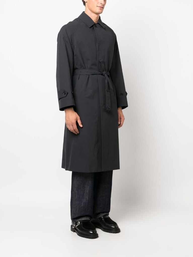 Black Belted Cotton Trench Coat