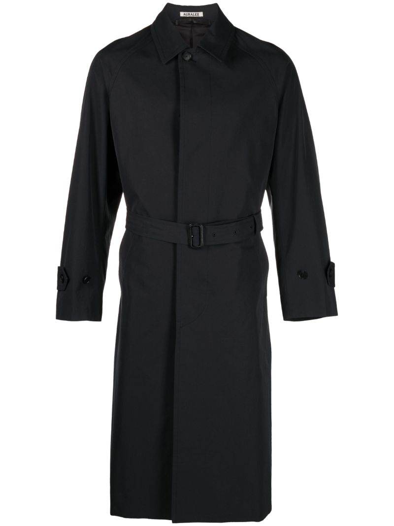 Black Belted Cotton Trench Coat