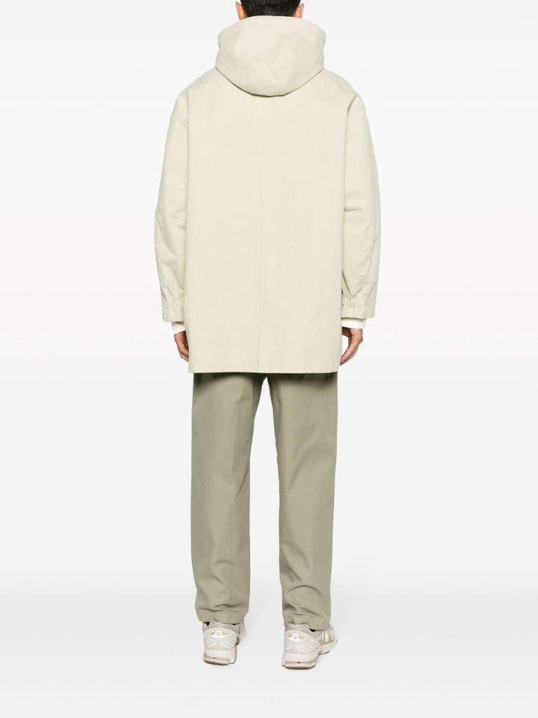 Neutral Washed Cotton Hooded Coat