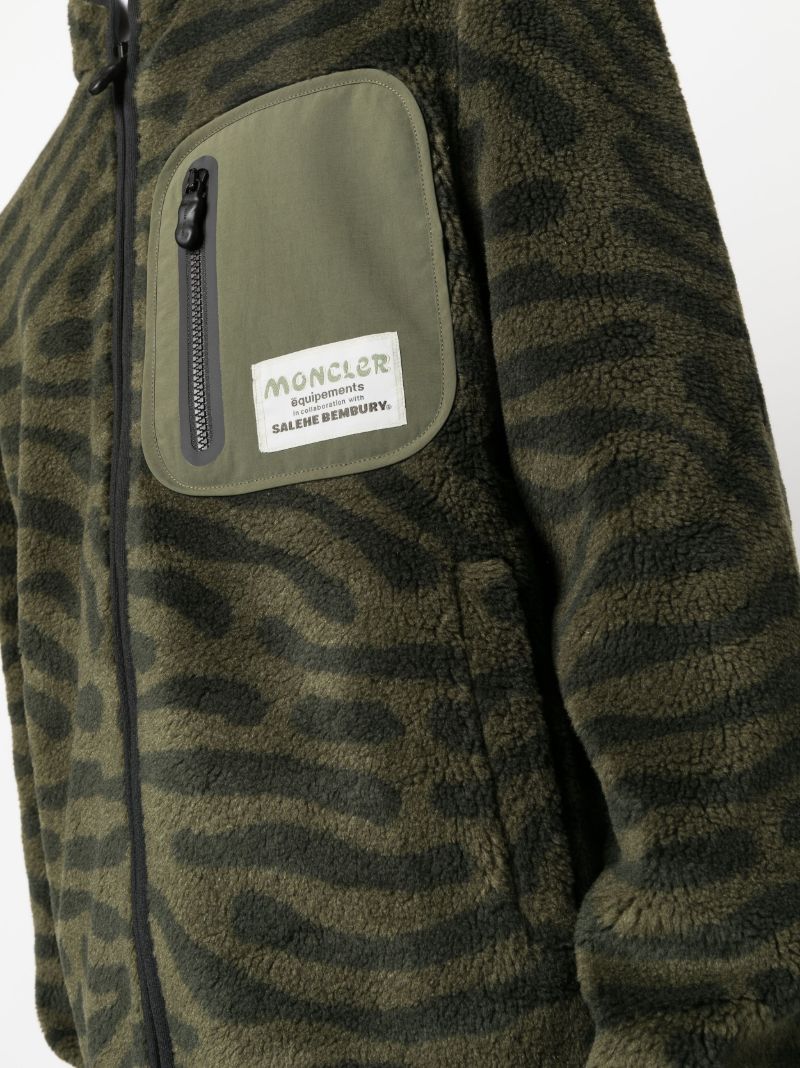 X Salehe Bembury Green Zip-up Fleece Sweatshirt
