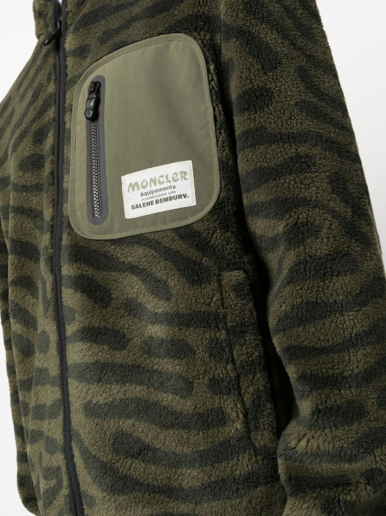 X Salehe Bembury Green Zip-up Fleece Sweatshirt