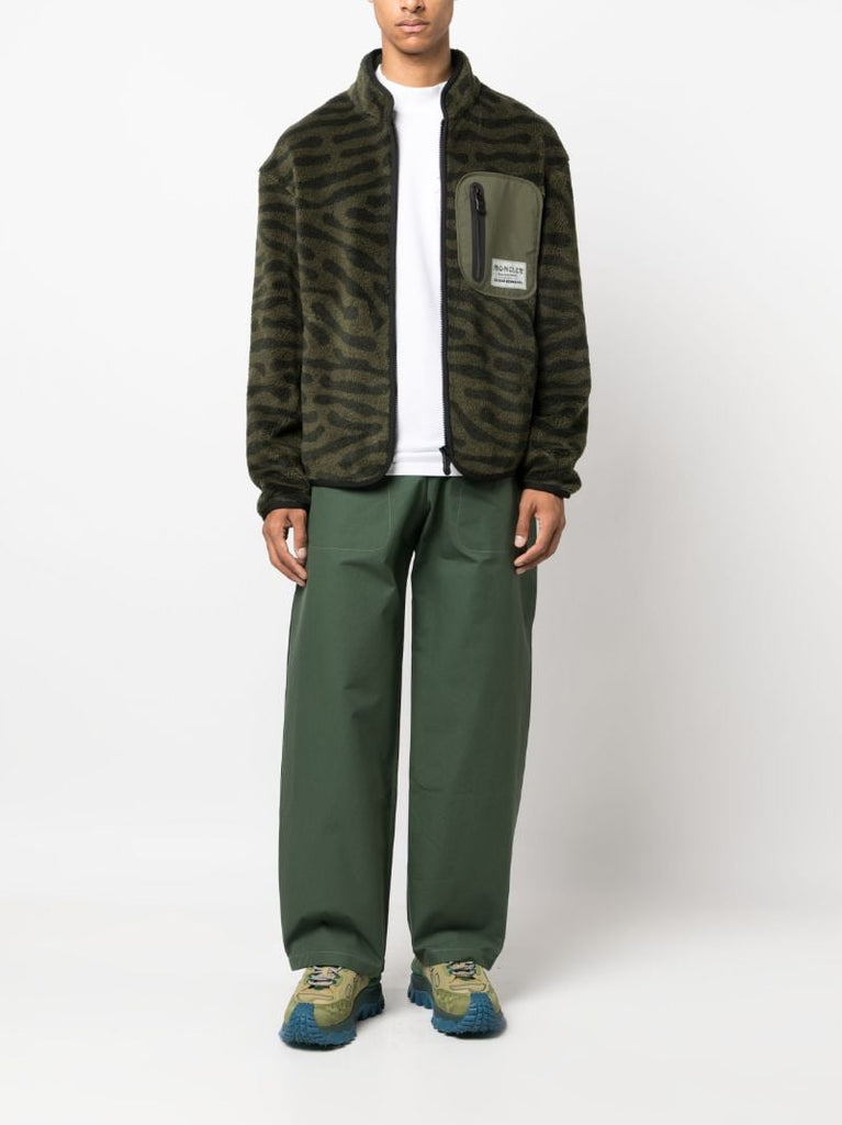 X Salehe Bembury Green Zip-up Fleece Sweatshirt