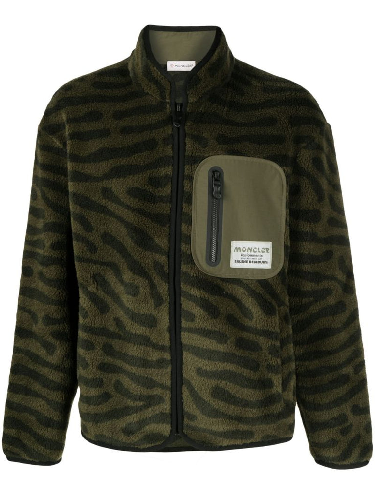 X Salehe Bembury Green Zip-up Fleece Sweatshirt