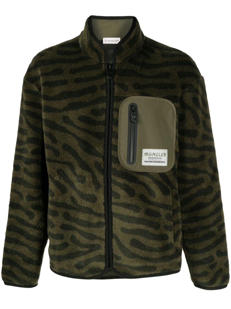 X Salehe Bembury Green Zip-up Fleece Sweatshirt