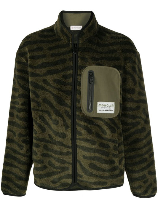 X Salehe Bembury Green Zip-up Fleece Sweatshirt