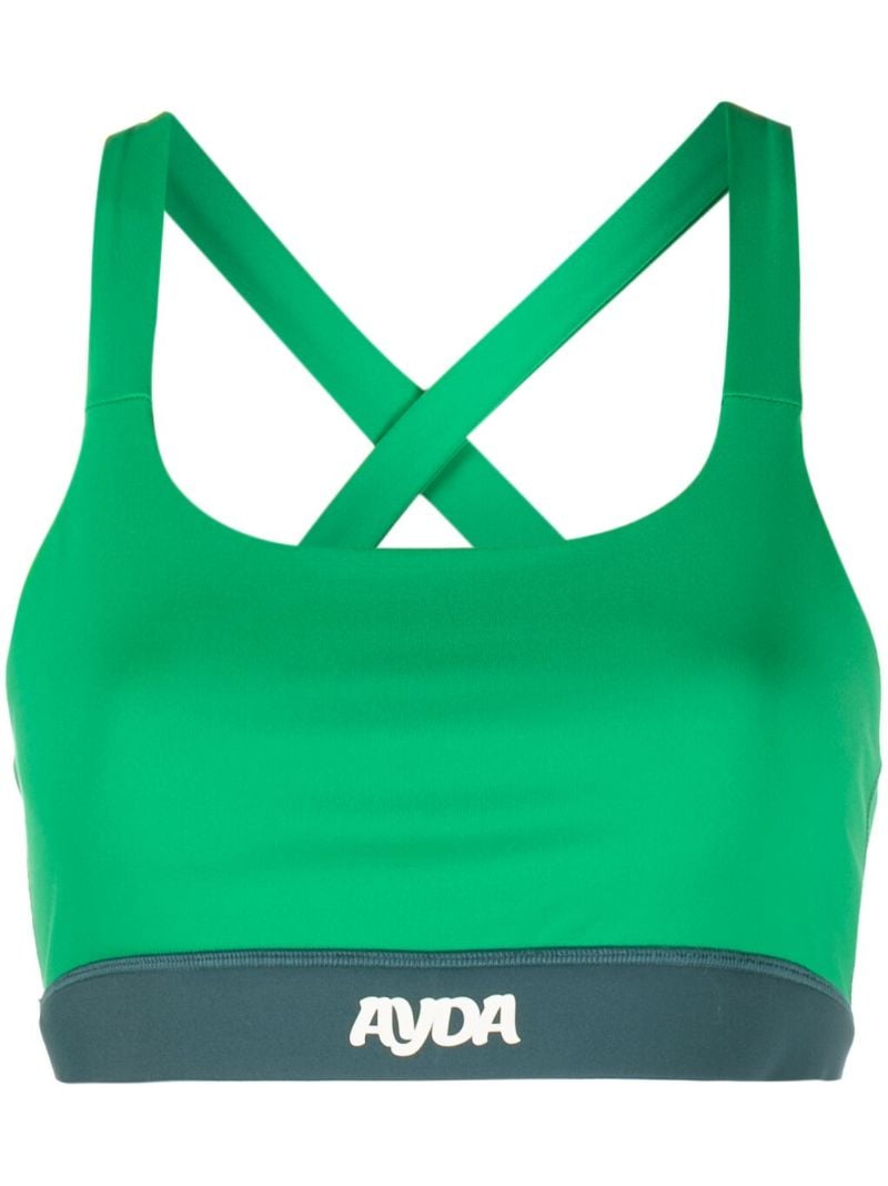 Green Volley Sports Bra