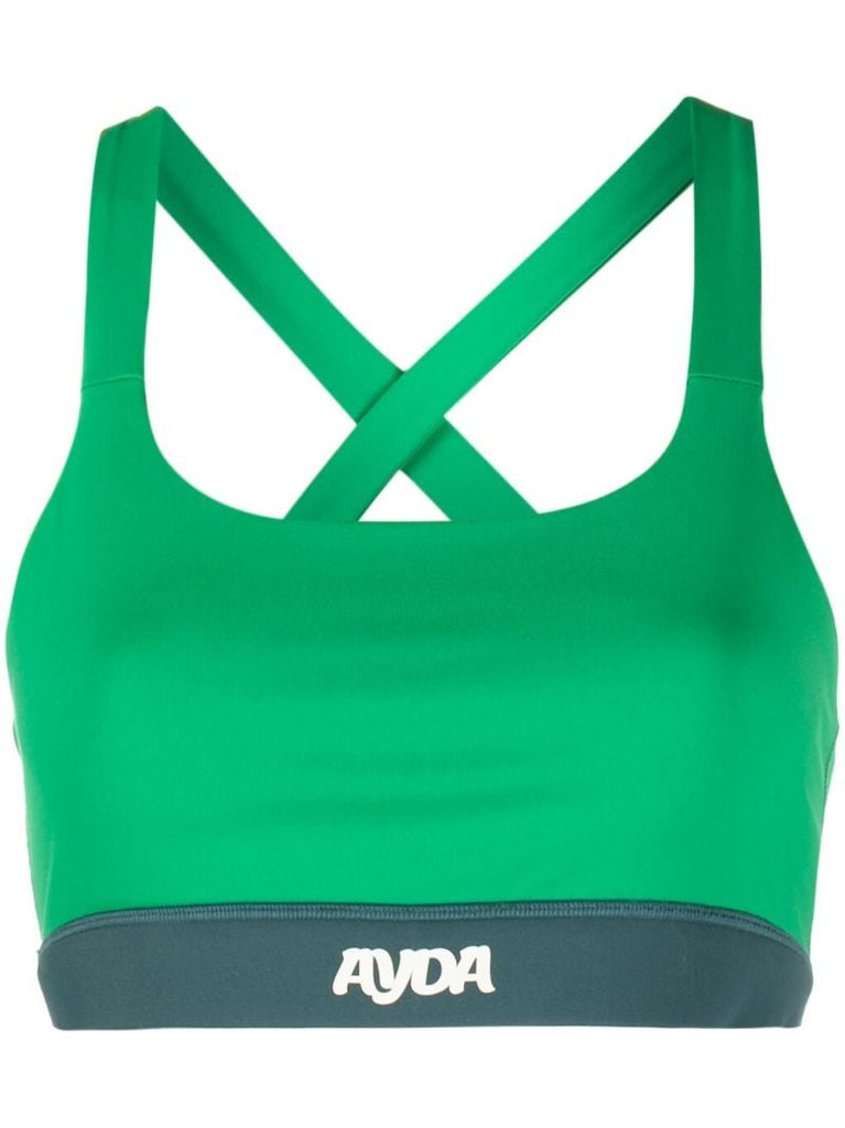 Green Volley Sports Bra
