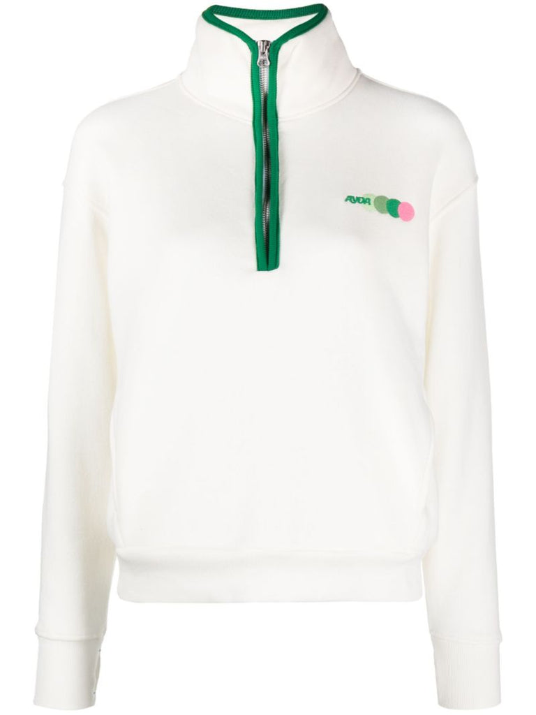 White Chloe Zip-up Sweatshirt