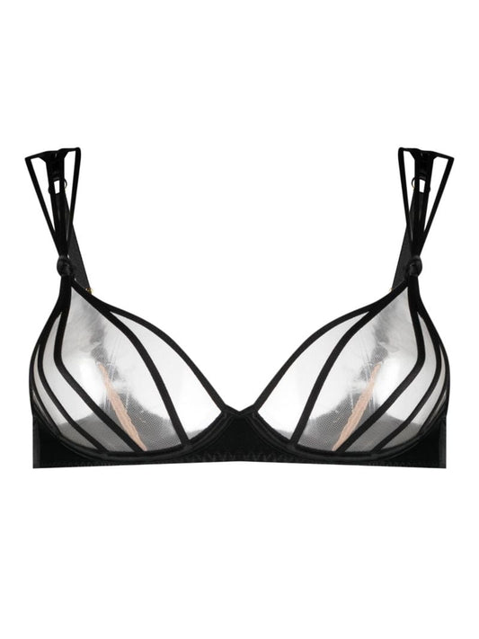 Black Ozara Mesh Panelled Bra