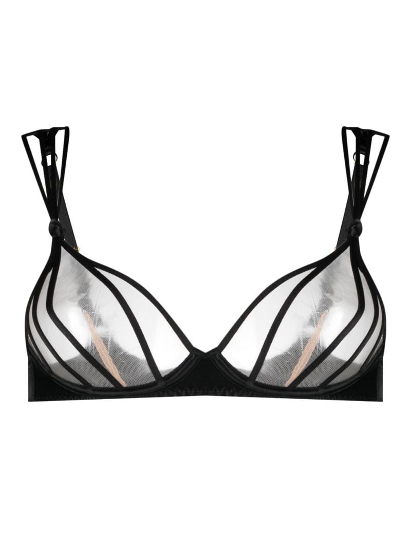 Black Ozara Mesh Panelled Bra