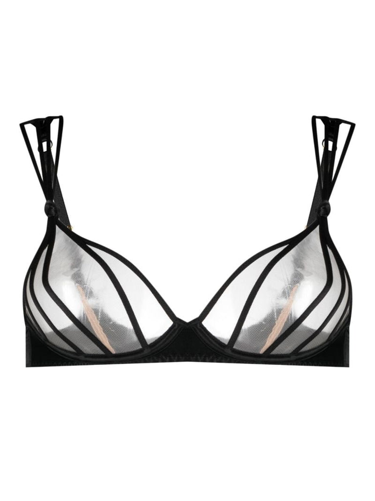 Black Ozara Mesh Panelled Bra