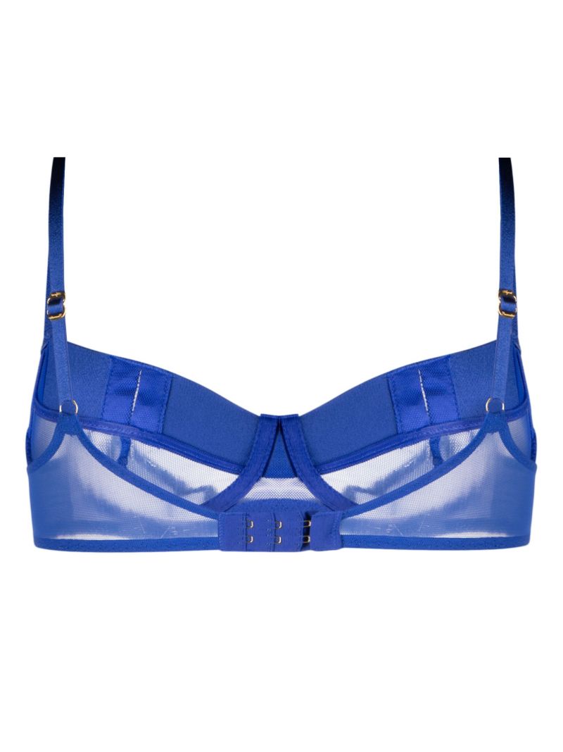 Blue Caity Panelled Satin Bra