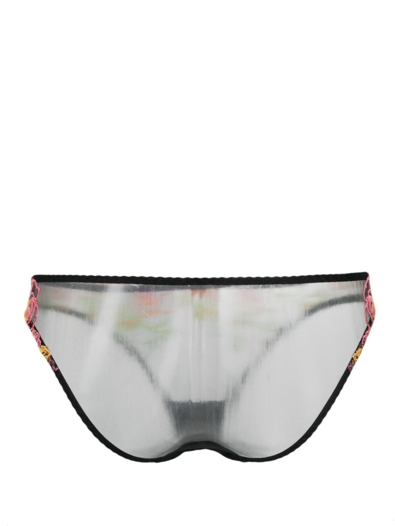 Black Callypso Floral-embroidered Briefs