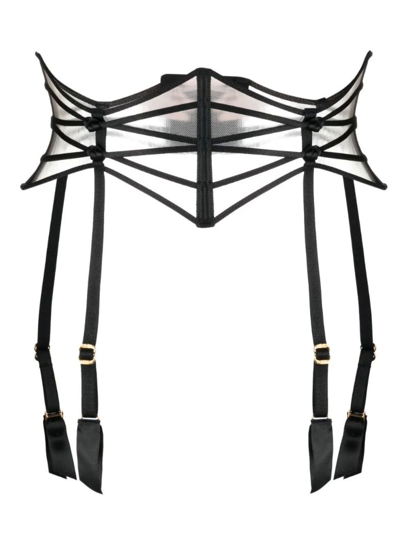 Black Ozara Tulle Suspender Belt
