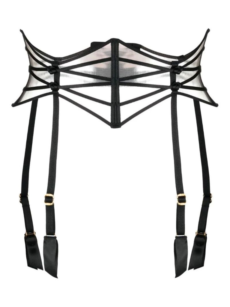 Black Ozara Tulle Suspender Belt