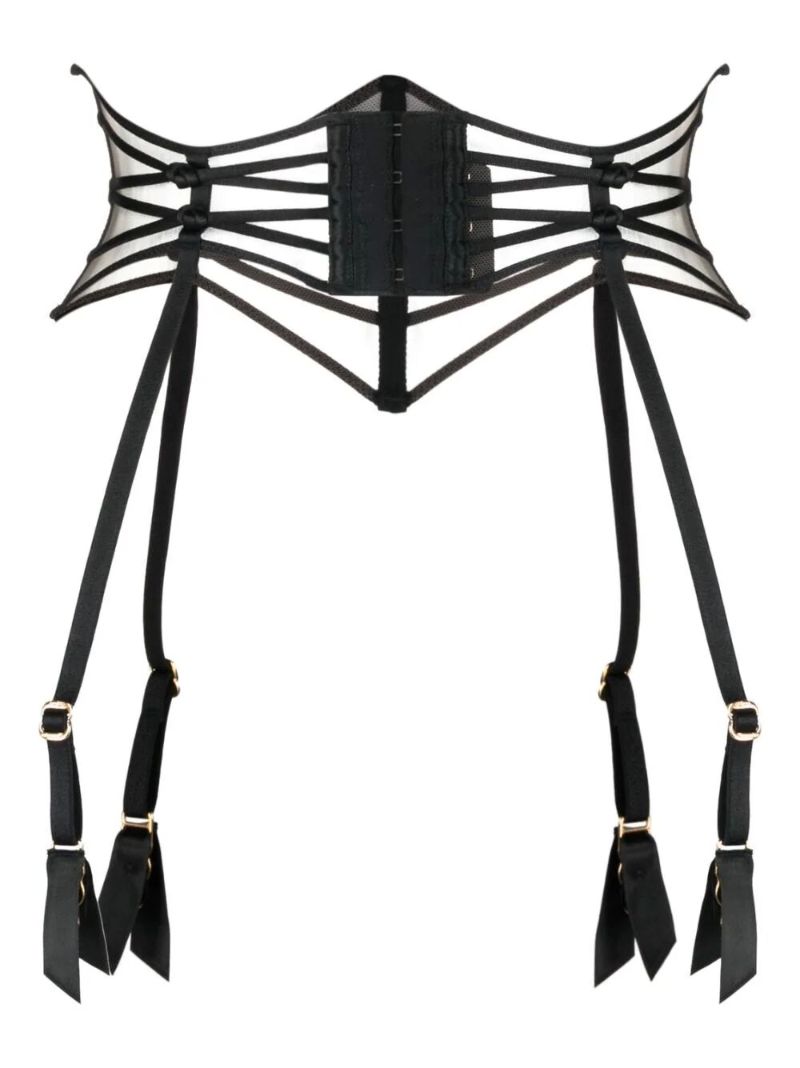 Black Ozara Tulle Suspender Belt