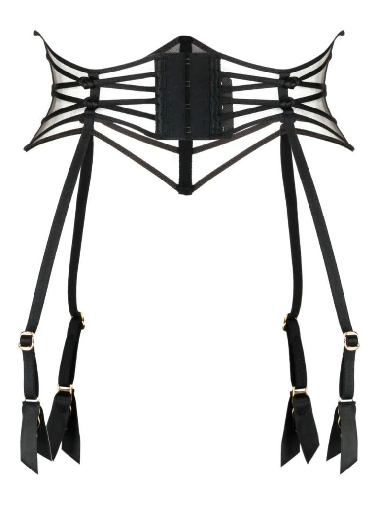 Black Ozara Tulle Suspender Belt