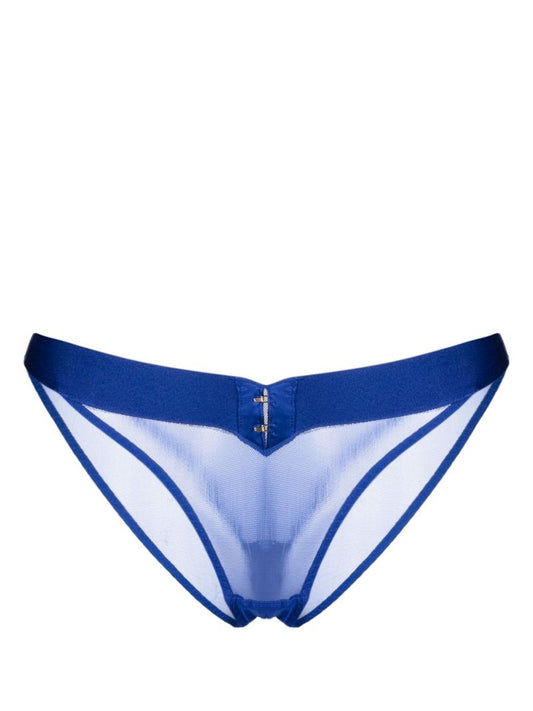 Blue Caity Satin-trim Briefs