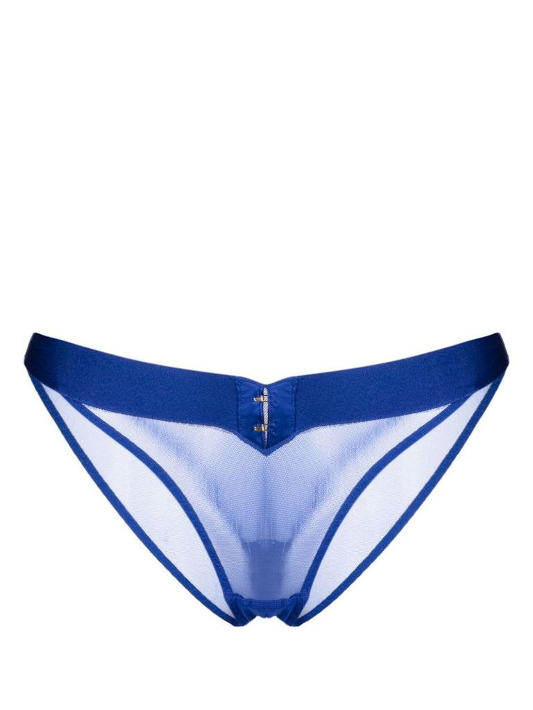 Blue Caity Satin-trim Briefs