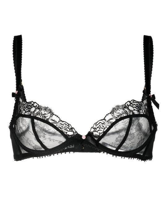 Black Edwina Floral-lace Bra