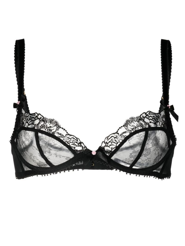 Black Edwina Floral-lace Bra