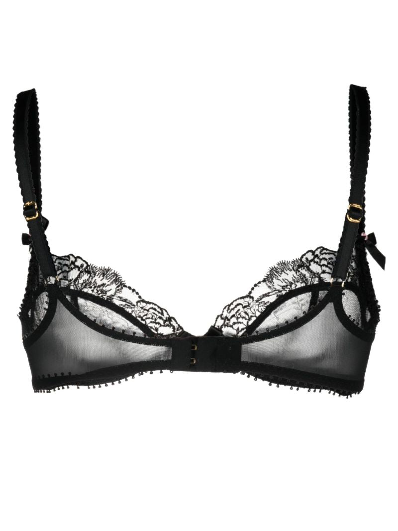 Black Edwina Floral-lace Bra
