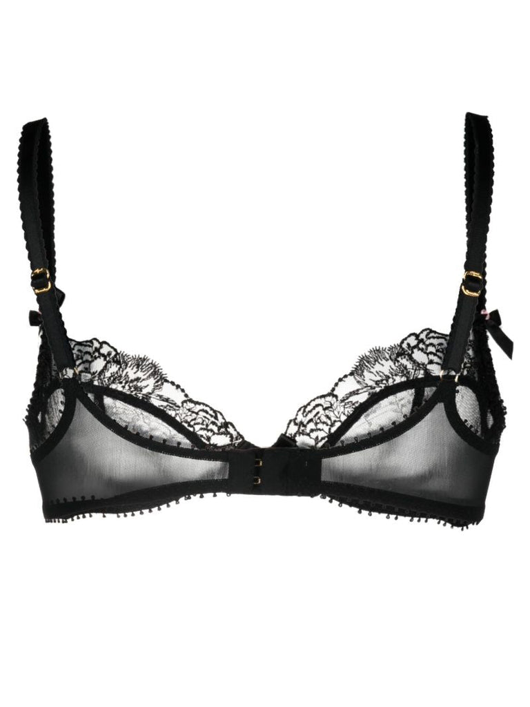 Black Edwina Floral-lace Bra