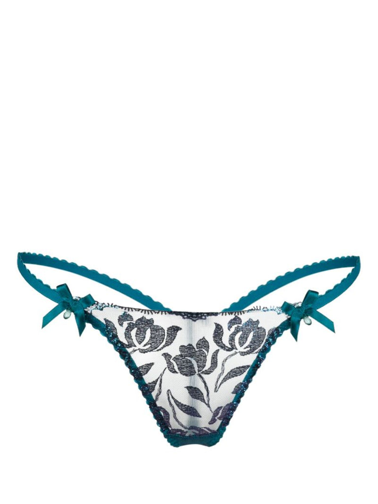 Blue Sparkle Foiled Tulle Thong