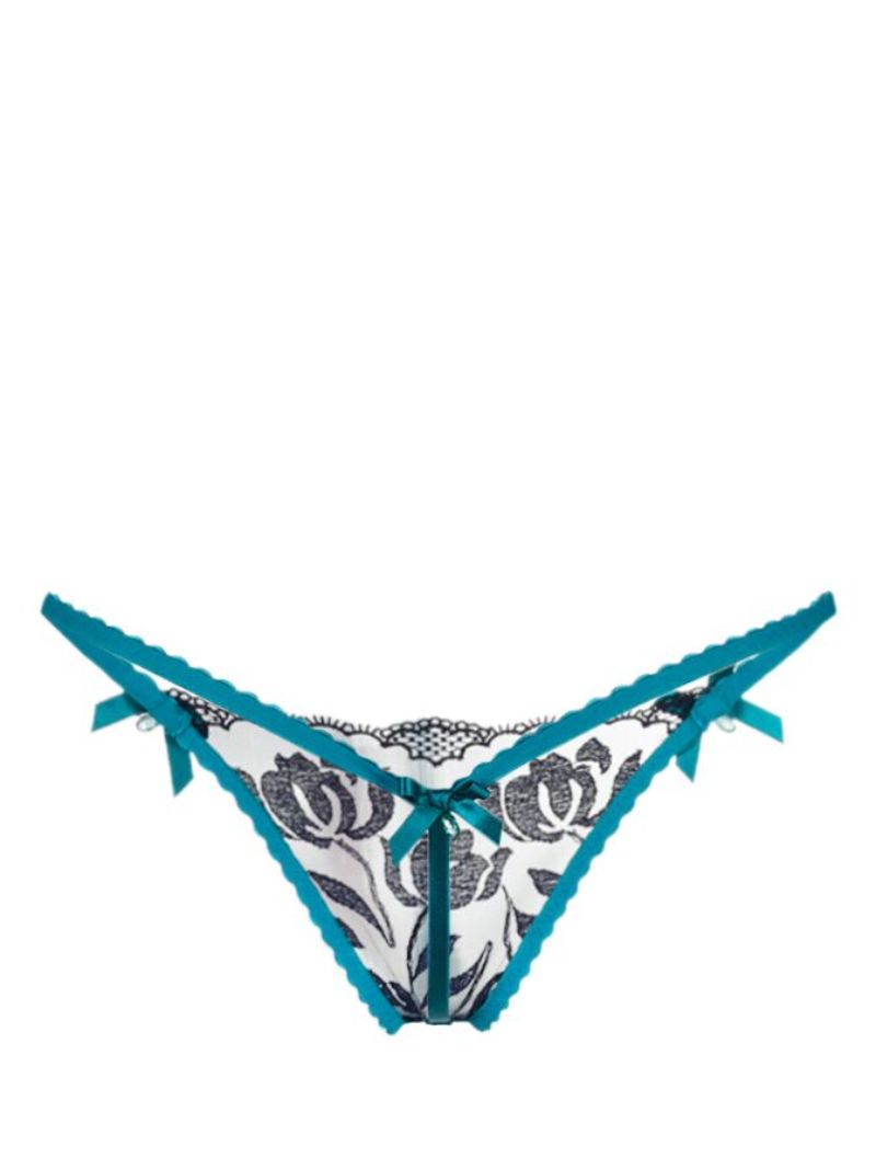 Blue Sparkle Foiled Tulle Thong