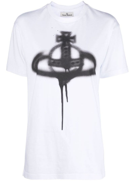 White Spray Orb Organic Cotton T-shirt