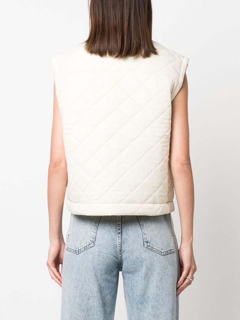 Neutral Quilted Cropped Gilet