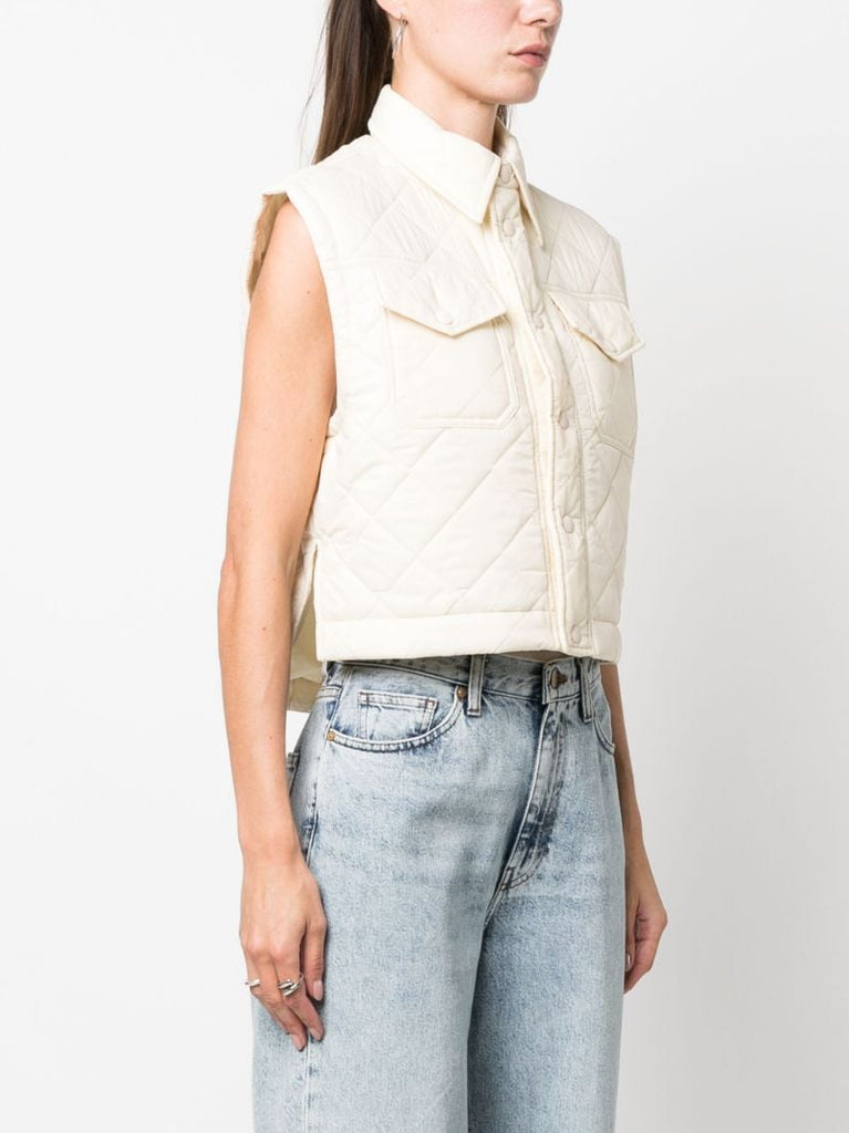 Neutral Quilted Cropped Gilet