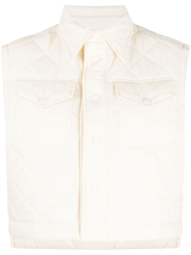 Neutral Quilted Cropped Gilet