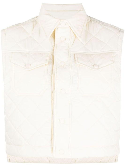 Neutral Quilted Cropped Gilet