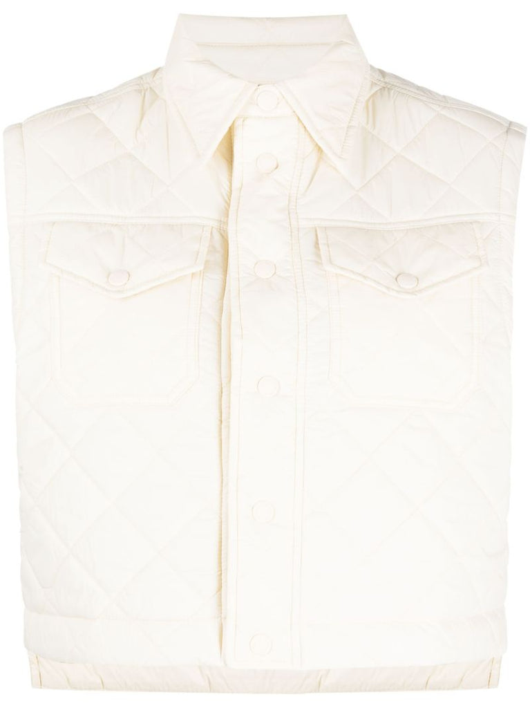 Neutral Quilted Cropped Gilet