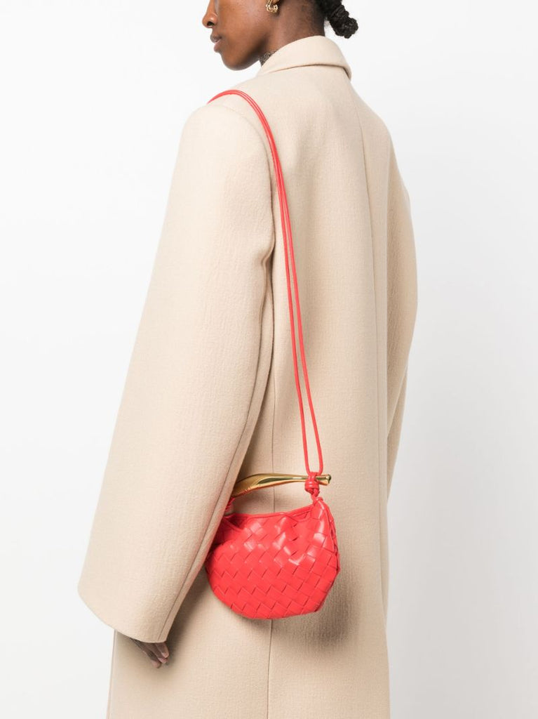Red Mini Sardine Leather Cross Body Bag
