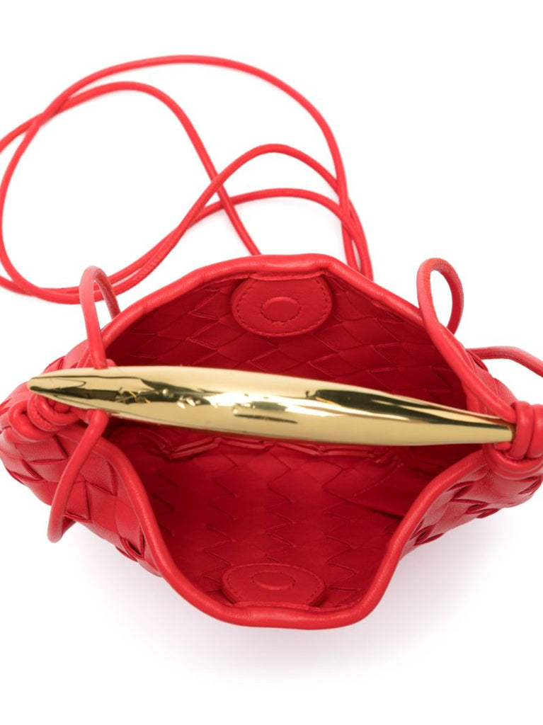 Red Mini Sardine Leather Cross Body Bag