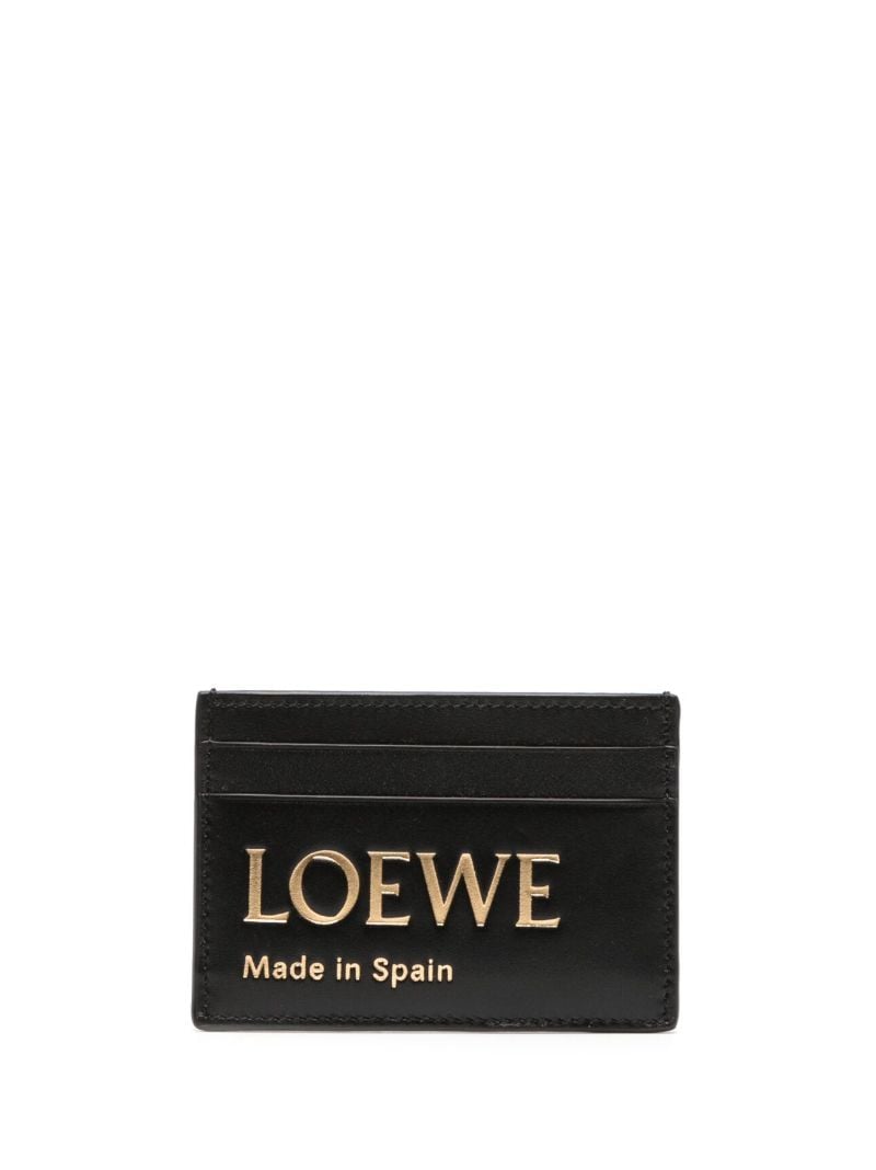 Black Logo-embossed Leather Card Holder