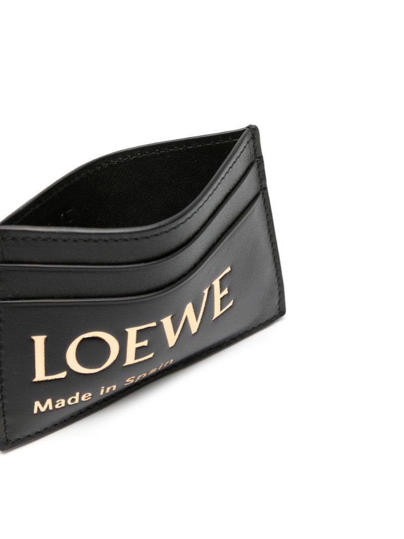 Black Logo-embossed Leather Card Holder