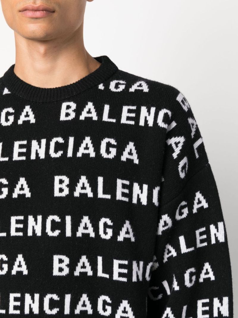 Black Logo-intarsia Wool Sweater